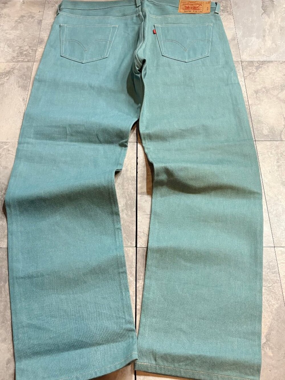 Levi's 501XX Jeans Men's 38x34 Teal Aqua Denim Button Fly Y2K